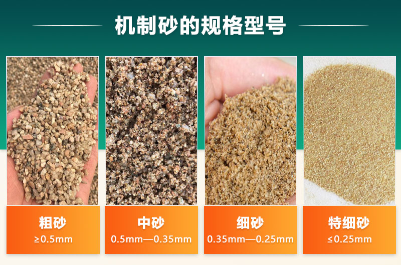 制砂設備加工出多種規(guī)格機制砂